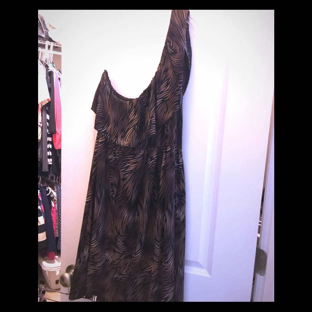 She’s Cool Zebra One Shoulder Dress